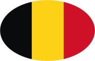 Aufkleber oval Belgien 10 x 6,5 cm 