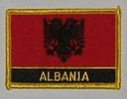 Aufnäher Albanien mit Schrift 