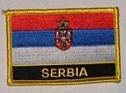 Aufnäher Serbien Wappen mit Schrift 
