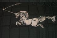 Fahne Einhorn schwarz 90 x 150 cm 