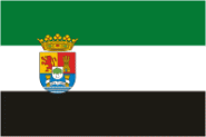 Fahne Extremadura mit Wappen 90 x 150 cm 