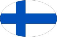 Aufkleber oval Finnland 10 x 6,5 cm 