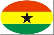 Aufkleber oval Ghana 10 x 6,5 cm 