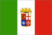 Miniflag Italien mit Wappen und Krone 10 x 15 cm 