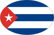 Aufkleber oval Kuba 10 x 6,5 cm 