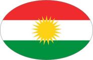 Aufkleber oval Kurdistan 10 x 6,5 cm 