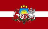 Fahne Lettland mit Wappen 90 x 150 cm 