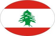 Aufkleber oval Libanon 10 x 6,5 cm 