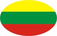 Aufkleber oval Litauen 10 x 6,5 cm 