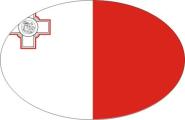 Aufkleber oval Malta 10 x 6,5 cm 