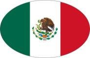 Aufkleber oval Mexiko 10 x 6,5 cm 
