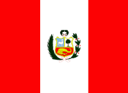 Fahne Peru mit Wappen 30 x 45 cm 