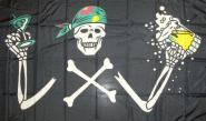 Fahne Pirat mit Bier 90 x 150 cm 