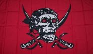 Miniflag Pirat rot mit Säbel 10 x 15 cm 