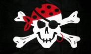 Fahne Pirat mit rotem Kopftuch und Ohrring 90 x 150 cm 