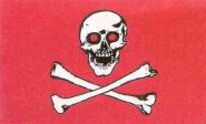 Fahne Pirat mit roten Augen rot 90 x 150 cm 