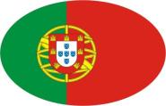 Aufkleber oval Portugal 10 x 6,5 cm 