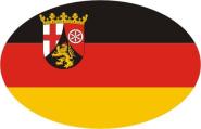 Aufkleber oval Rheinland-Pfalz 10 x 6,5 cm 