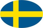 Aufkleber oval Schweden 10 x 6,5 cm 