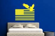 Wandtattoo USA Flagge mit Adler 