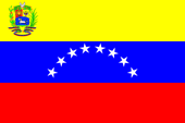Fahne Venezuela mit Wappen 90 x 150 cm 