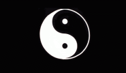 Miniflag Yin Yang schwarz 10 x 15 cm 