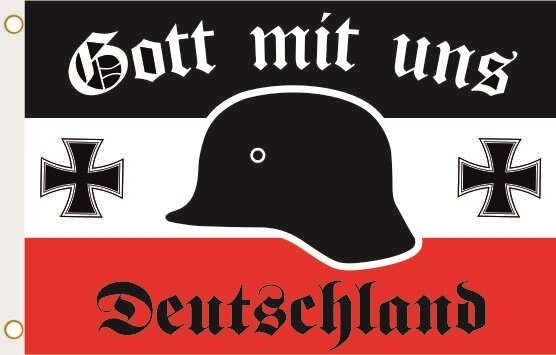 90 x 150 cm Fahnen Flagge Deutsches Reich Gott mit uns schwarz 