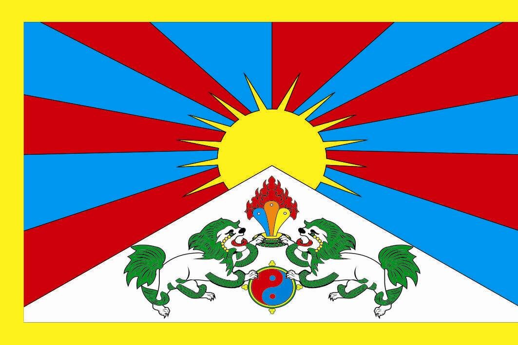 Stockflagge Stockfahne Tibet 60x90cm Fahne Flagge mit Stock 